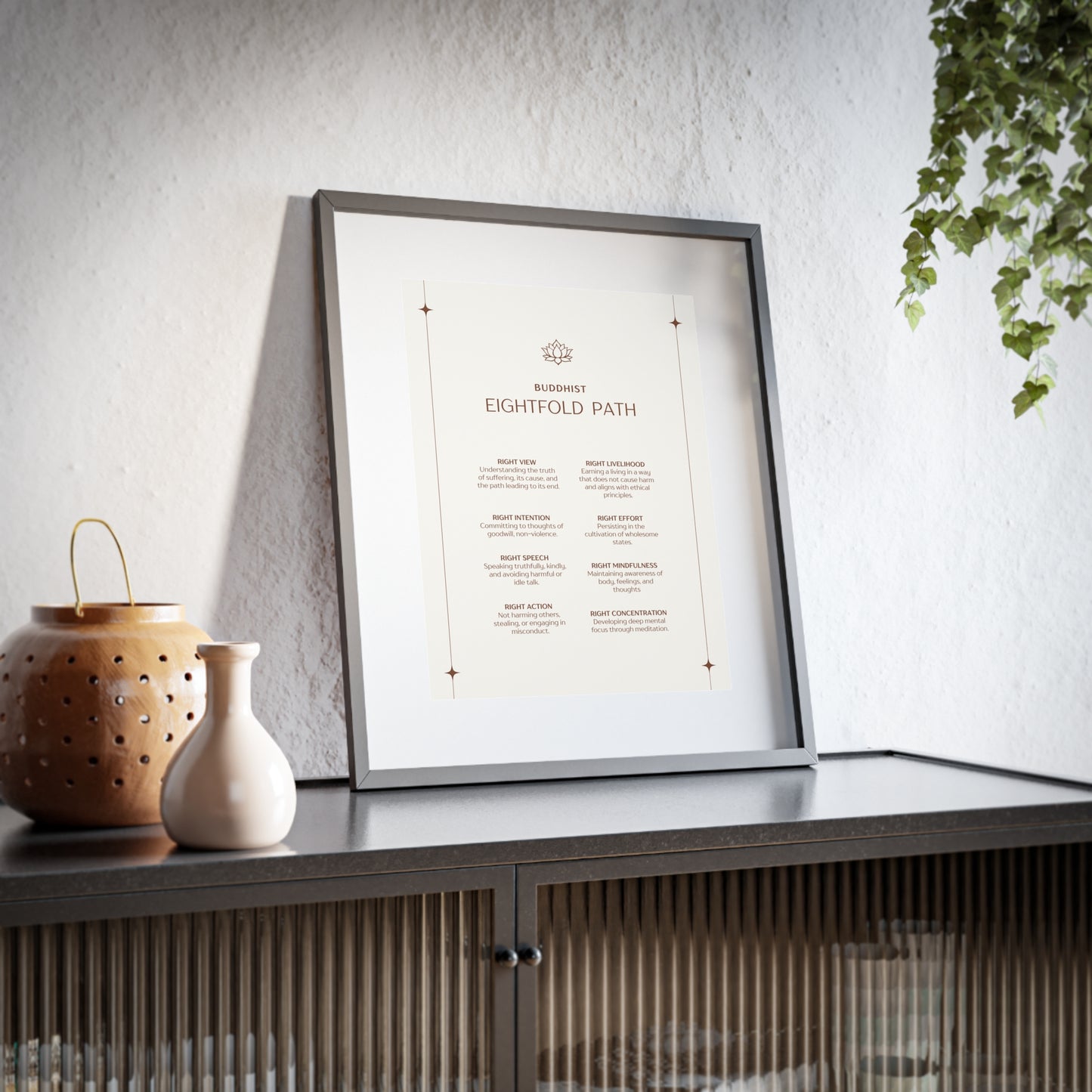 The Buddhist Eightfold Path - Framed Poster