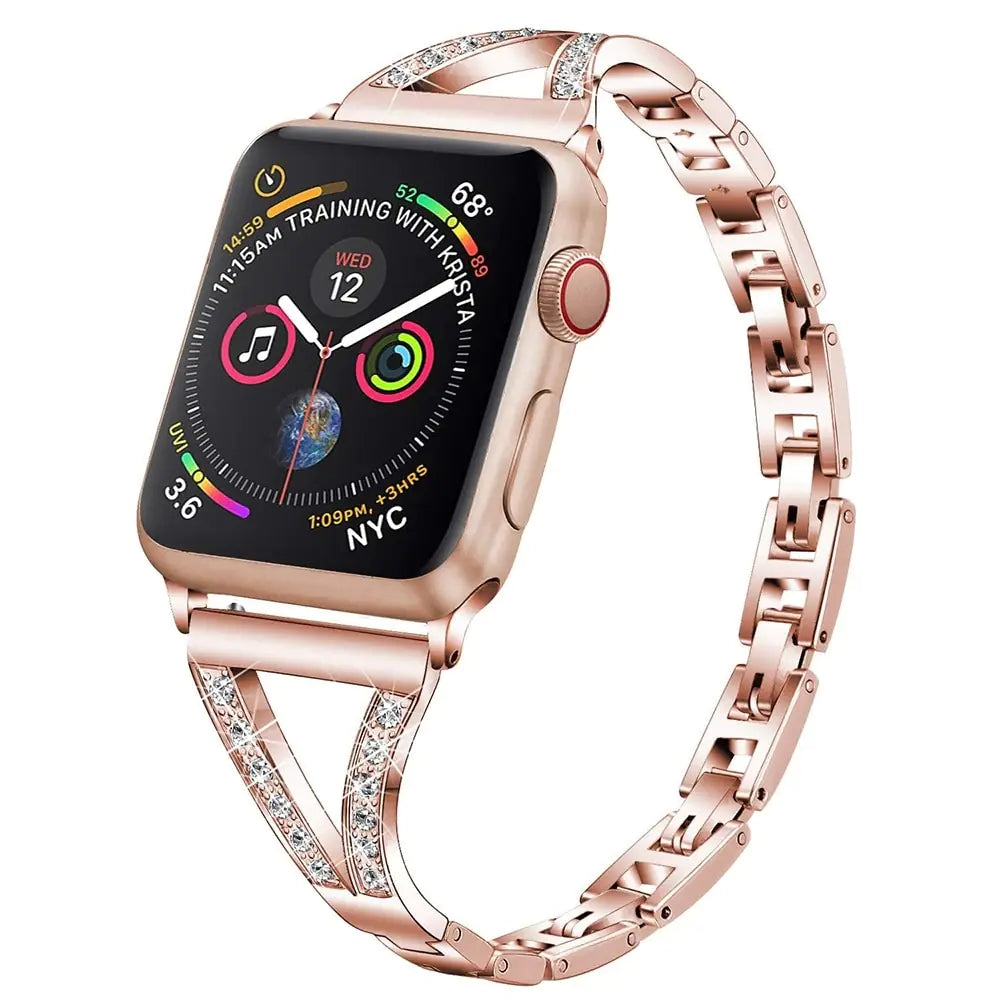 Apple Watch Band with Rhinestones - Stainless Steel