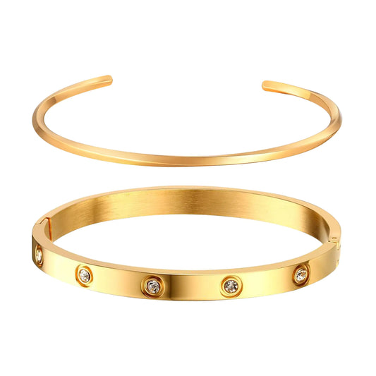 Womens Gold Bracelet - Stainless Steel - Gold Plated