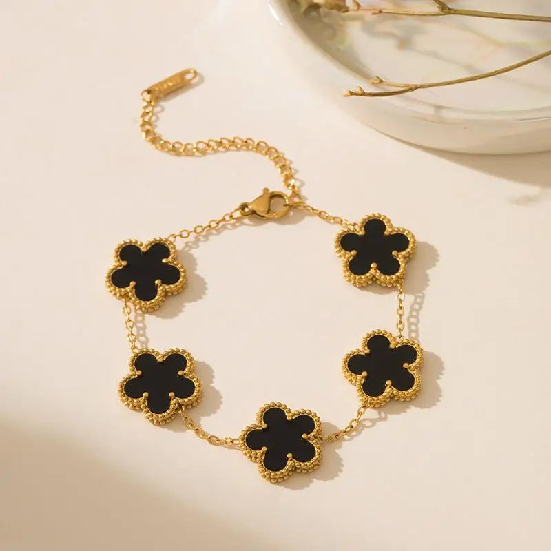 Gold Plated Clover Charm Bracelet