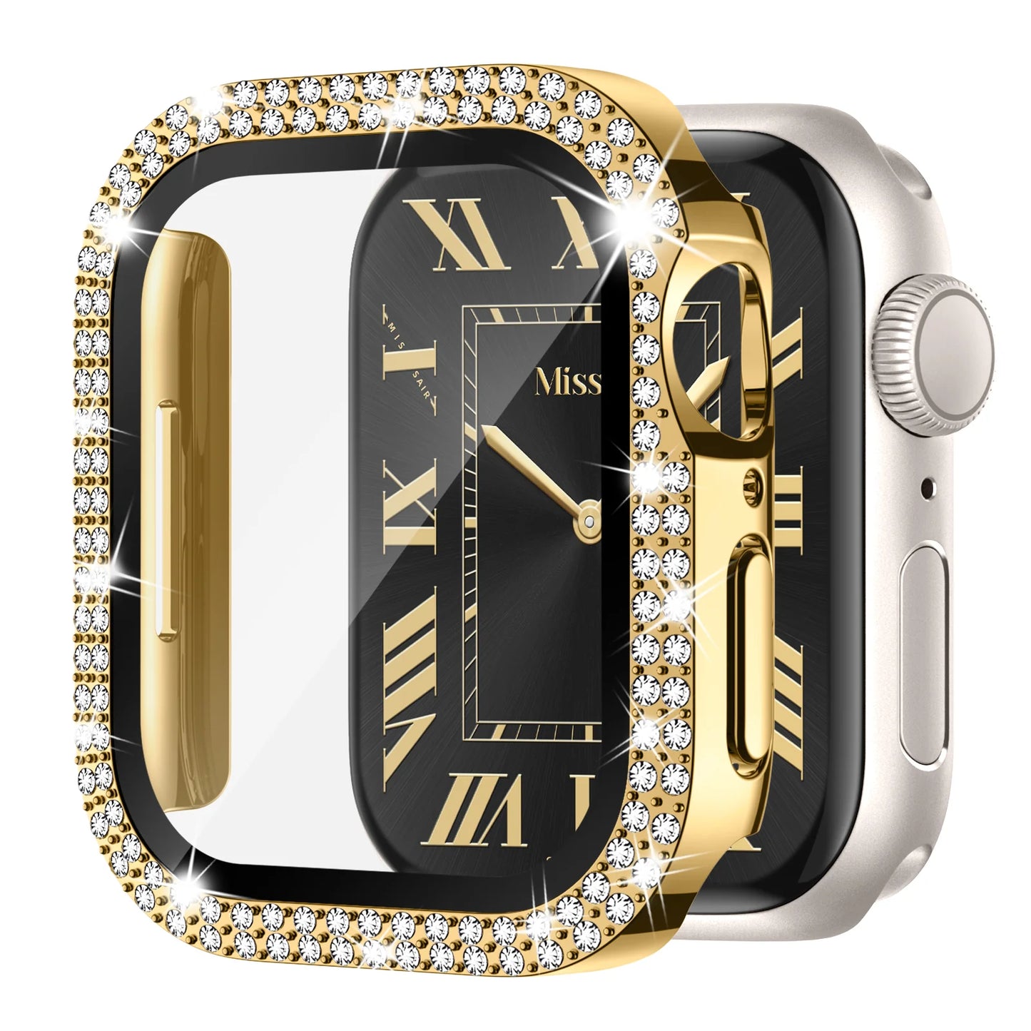 Double Diamonds Bling Screen Protector Case For Apple Watch
