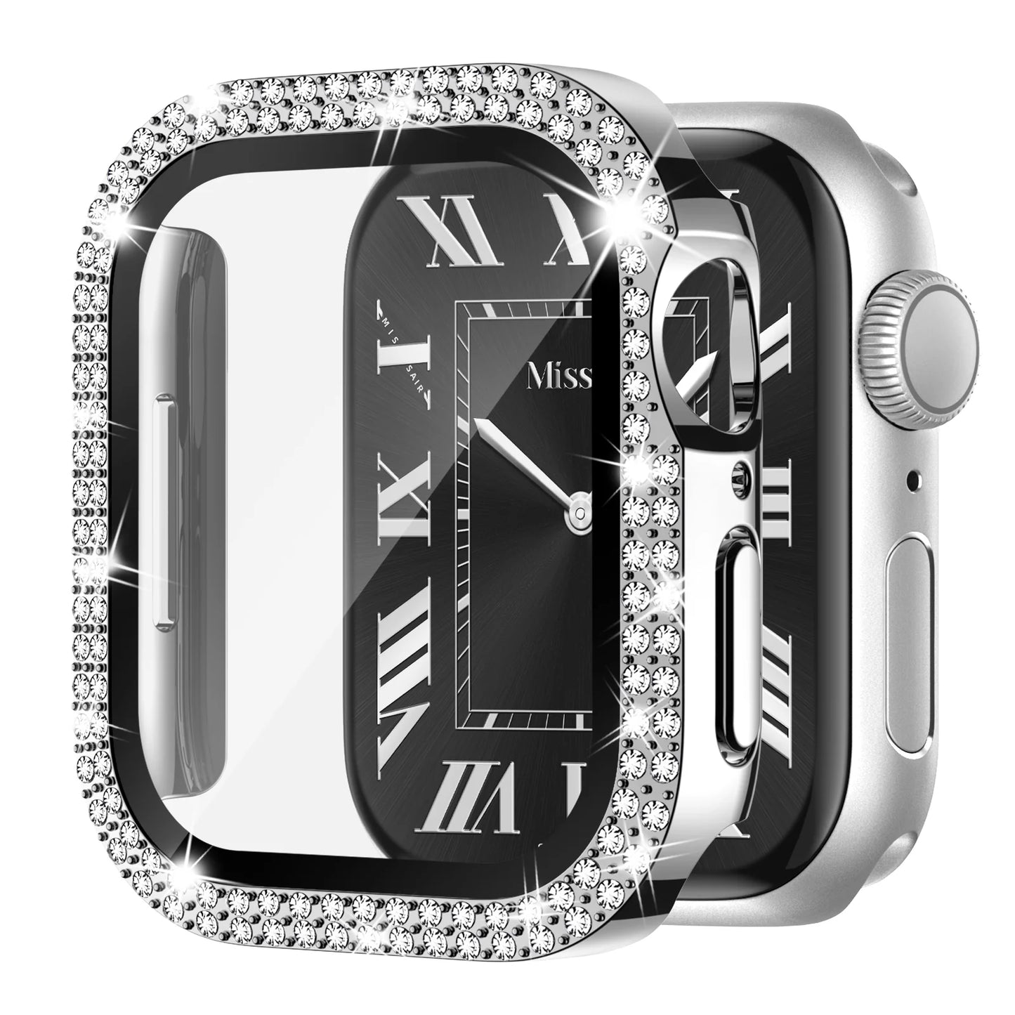 Double Diamonds Bling Screen Protector Case For Apple Watch
