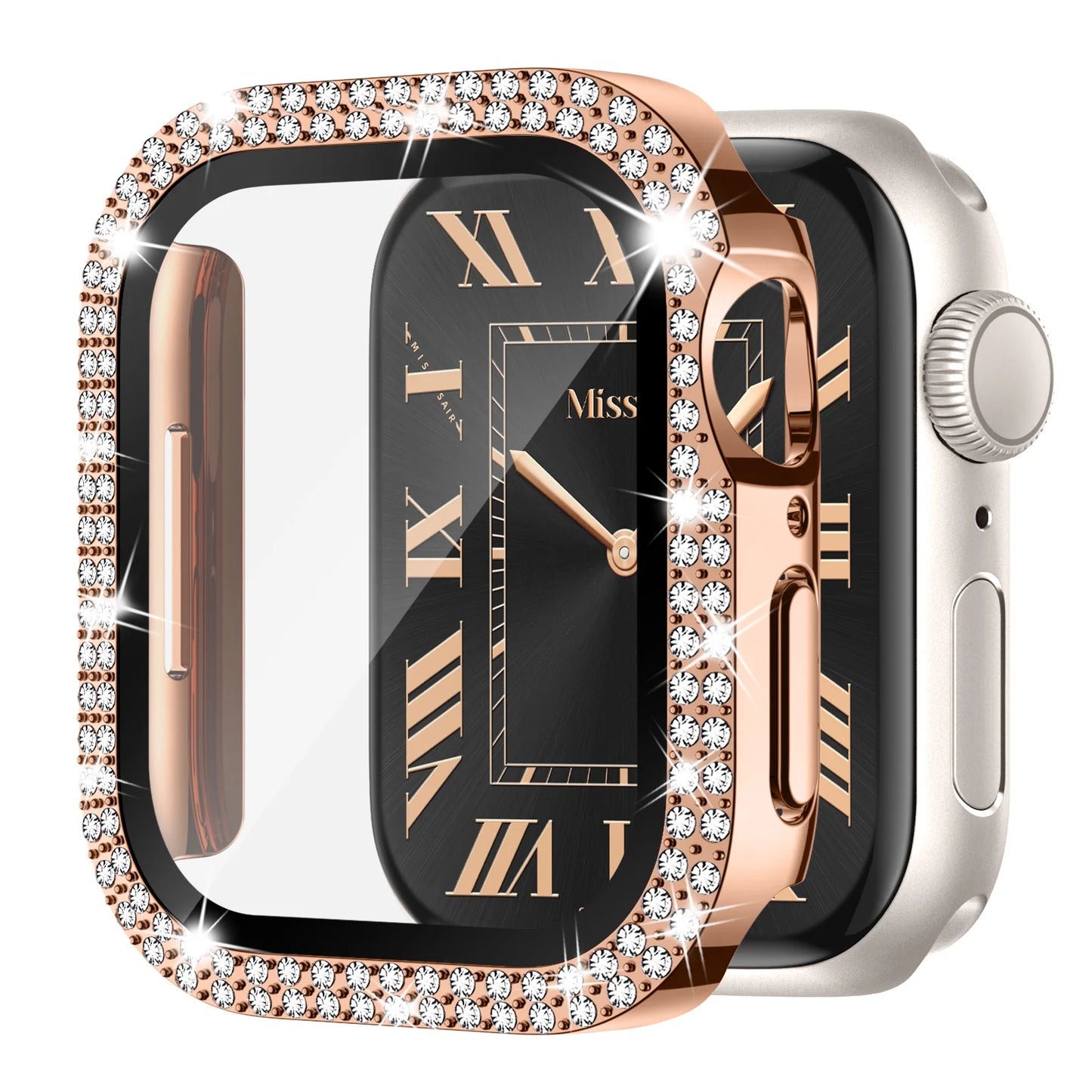 Double Diamonds Bling Screen Protector Case For Apple Watch