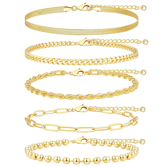 5-Piece Gold Bracelet Set