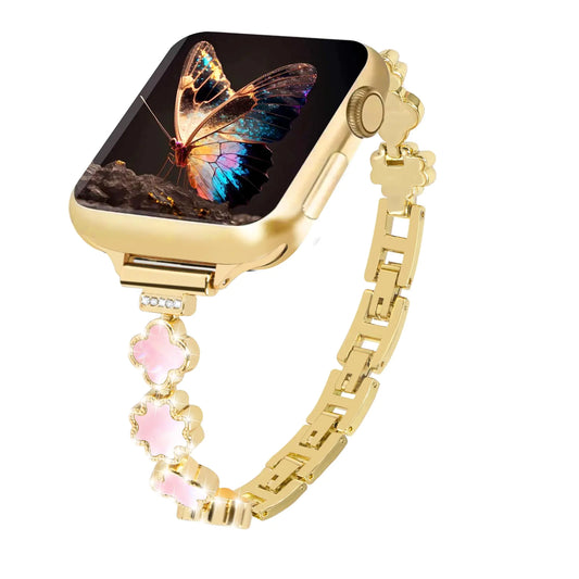 Four-Leaf Clover Band For Apple Watch  - Stainless Steel - Gold Plated